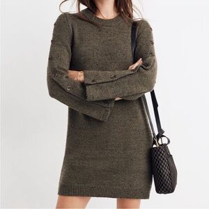 Madewell | Donegal Button Sleeve Wool Blend Sweater Dress Size Large